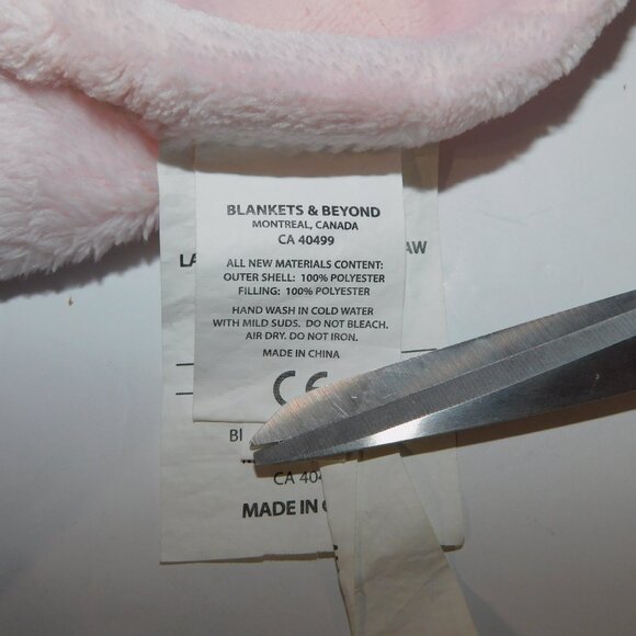 Blankets & Beyond Pink Hippo Plush Security Blanket Baby Lovey Nunu Soother - Picture 6 of 6